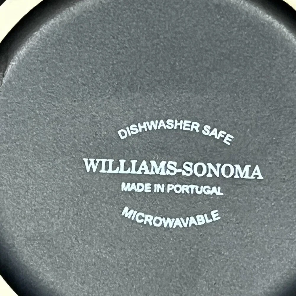 Set Of 4 Williams-Sonoma Black Vineyard Slate Appetizer Plates Wine Themed